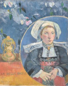 En 1889, Gauguin achève le portrait d'Angèle Satre, hôtelière à Pont-Aven, qui était considérée comme l’une des plus belles femmes de la région. Gauguin trouvait ce portrait très réussi, mais Angèle, en découvrant l'œuvre s'est exclamé « Quelle horreur ! »